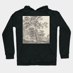 Landscape with Trees Around a Barn by Simon de Vlieger Hoodie